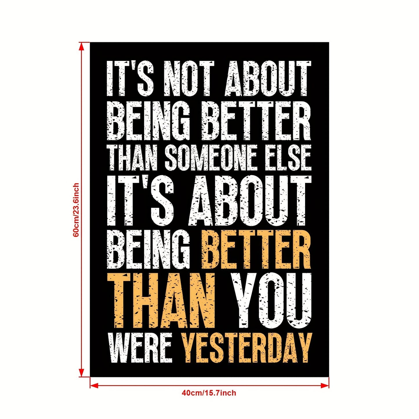1pc Art Canvas Poster, It's Not About Being Better, Inspirational Quotes Wall Art Poster, Artwork Wall Painting For Bathroom Bedroom Office Living Room Home Wall Decor, No Frame