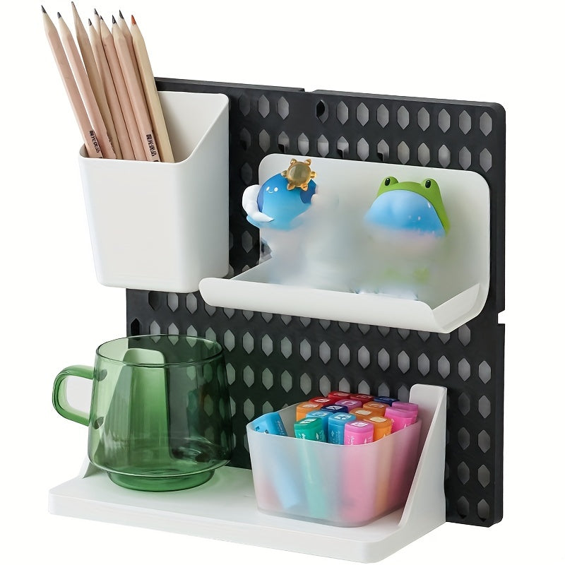 1set Space Saving Wall Mounted Hole Board, Universal Hanging Shelf for Organizing, Storing and Displaying Items, Aesthetic Wall Decor