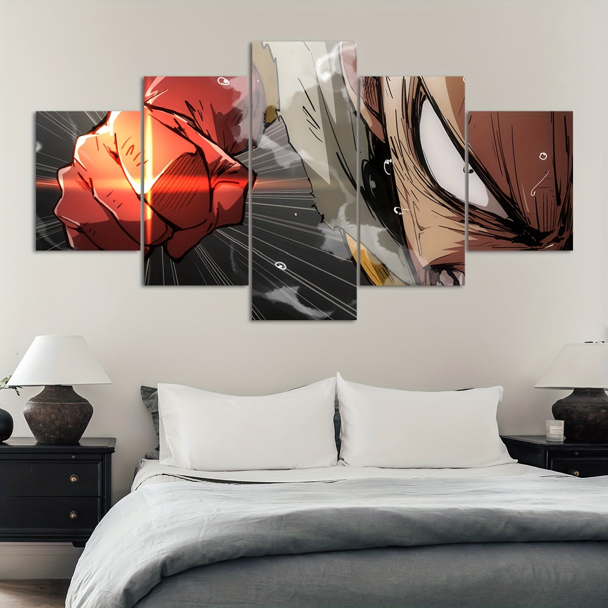 5-Piece One Punch Man Canvas Poster Set - Vibrant Cartoon Art, Iconic Super Soldier, Japanese Anime Wall Decor - Durable, Frameless, Perfect for Home & Room Decor, Ideal Gift