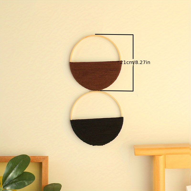 [Circle Wall Art Set Minimalist] Modern Macrame Boho Wall Decor: Circle Wall Art Set For A Minimalist Abstract Look Easter Gift