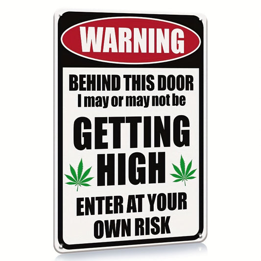 1pc, Metal Plaque Sign Warning Behind This Door I May Or May Not Be Naked Enter At Your Own Risk Tin Sign, Retro Vintage Wall Decor, For Home Bar Kitchen Pub Wall Decor Signs, Boys Women Gift Water-proof, Dust-proof (12x8inch