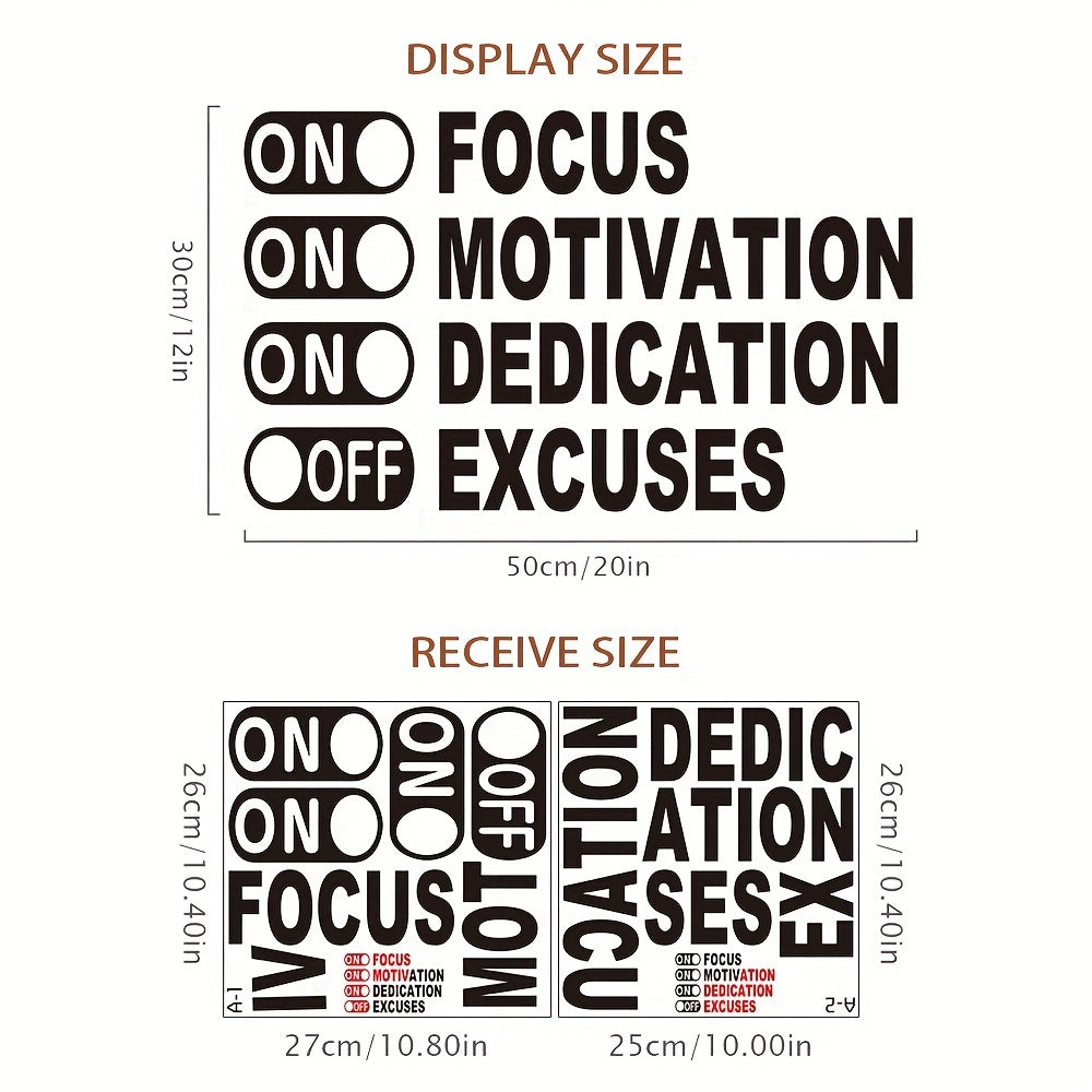 1pc Inspirational Wall Decals, Gym Wall Decor, Office Decals, Vinyl Wall Art Motivational Quotes Sports Positive Stickers 20×12In