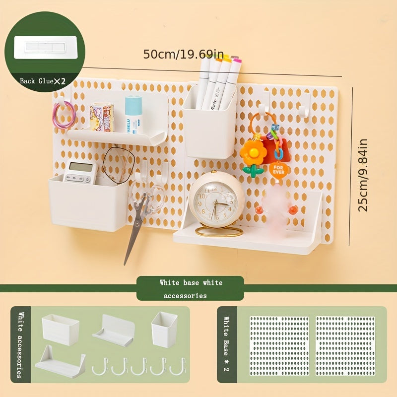 1set Space Saving Wall Mounted Hole Board, Universal Hanging Shelf for Organizing, Storing and Displaying Items, Aesthetic Wall Decor