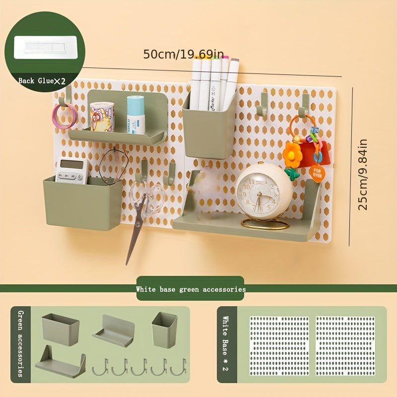 1set Space Saving Wall Mounted Hole Board, Universal Hanging Shelf for Organizing, Storing and Displaying Items, Aesthetic Wall Decor