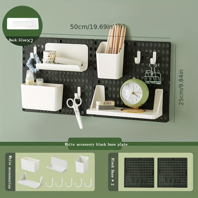 1set Space Saving Wall Mounted Hole Board, Universal Hanging Shelf for Organizing, Storing and Displaying Items, Aesthetic Wall Decor