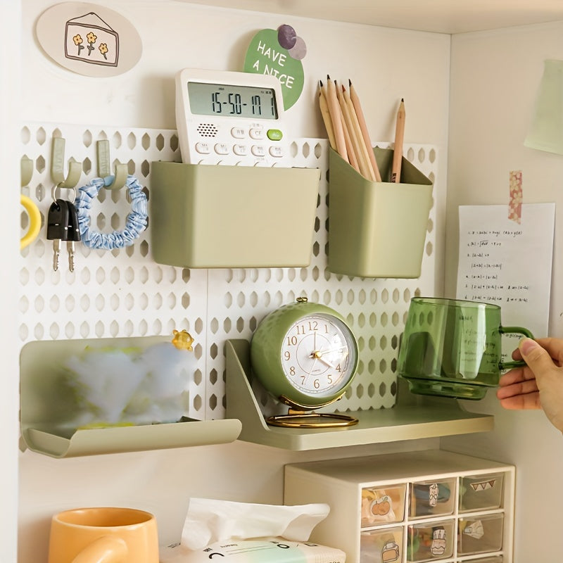 1set Space Saving Wall Mounted Hole Board, Universal Hanging Shelf for Organizing, Storing and Displaying Items, Aesthetic Wall Decor
