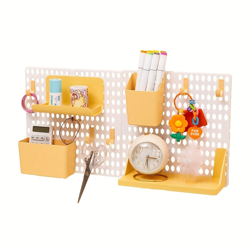 1set Space Saving Wall Mounted Hole Board, Universal Hanging Shelf for Organizing, Storing and Displaying Items, Aesthetic Wall Decor