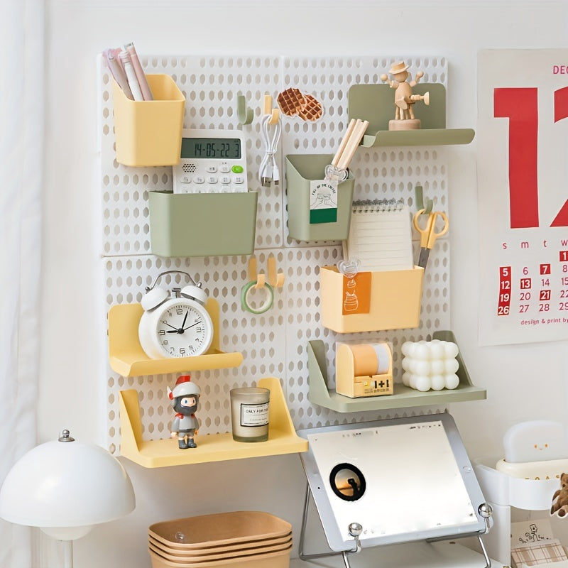 1set Space Saving Wall Mounted Hole Board, Universal Hanging Shelf for Organizing, Storing and Displaying Items, Aesthetic Wall Decor