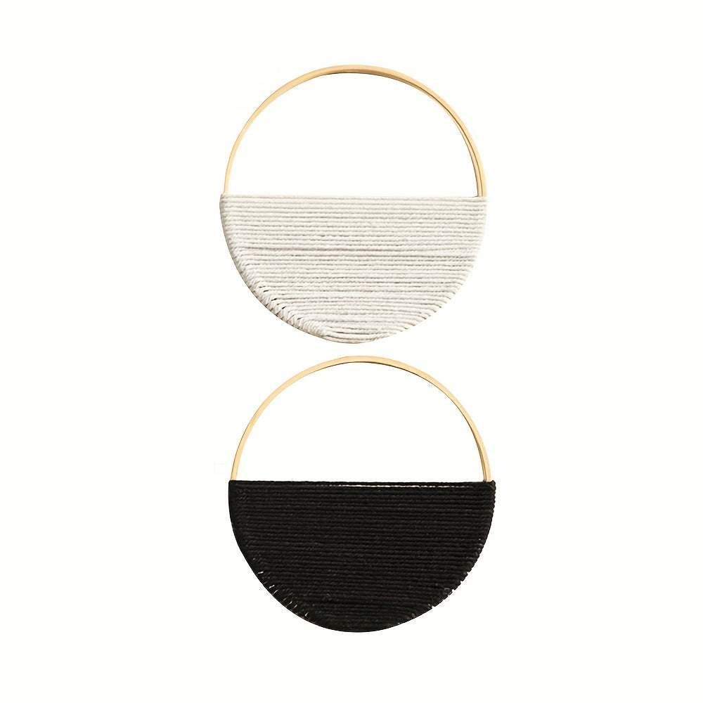 [Circle Wall Art Set Minimalist] Modern Macrame Boho Wall Decor: Circle Wall Art Set For A Minimalist Abstract Look Easter Gift