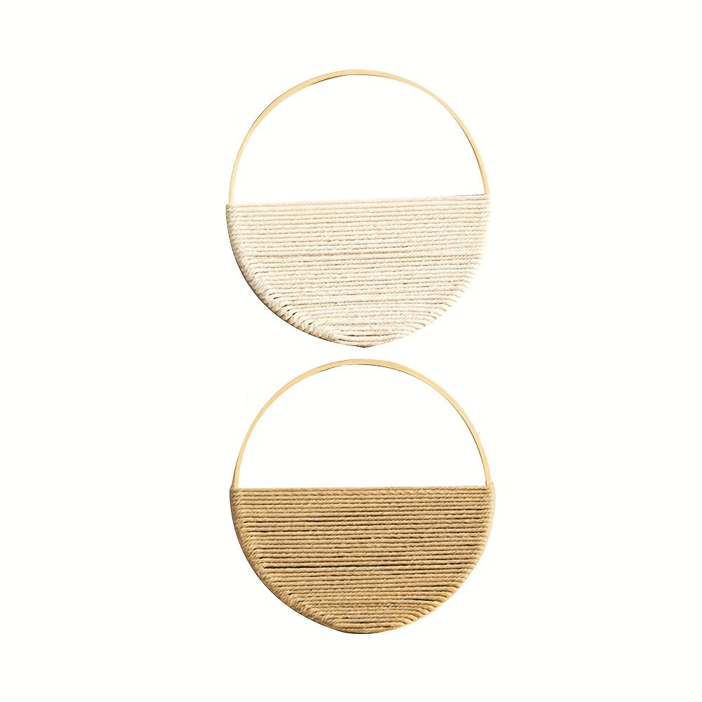 [Circle Wall Art Set Minimalist] Modern Macrame Boho Wall Decor: Circle Wall Art Set For A Minimalist Abstract Look Easter Gift