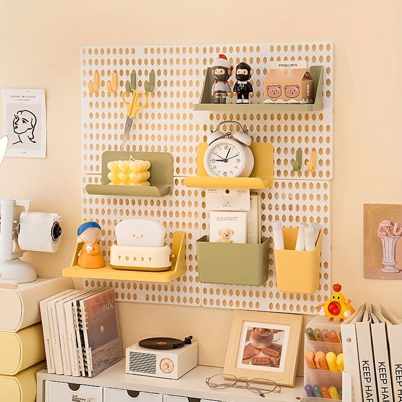 1set Space Saving Wall Mounted Hole Board, Universal Hanging Shelf for Organizing, Storing and Displaying Items, Aesthetic Wall Decor