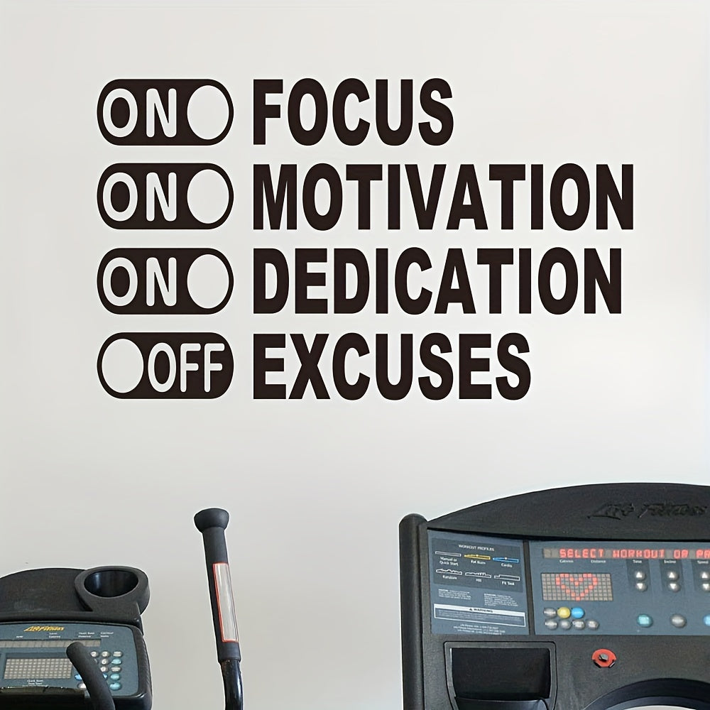1pc Inspirational Wall Decals, Gym Wall Decor, Office Decals, Vinyl Wall Art Motivational Quotes Sports Positive Stickers 20×12In
