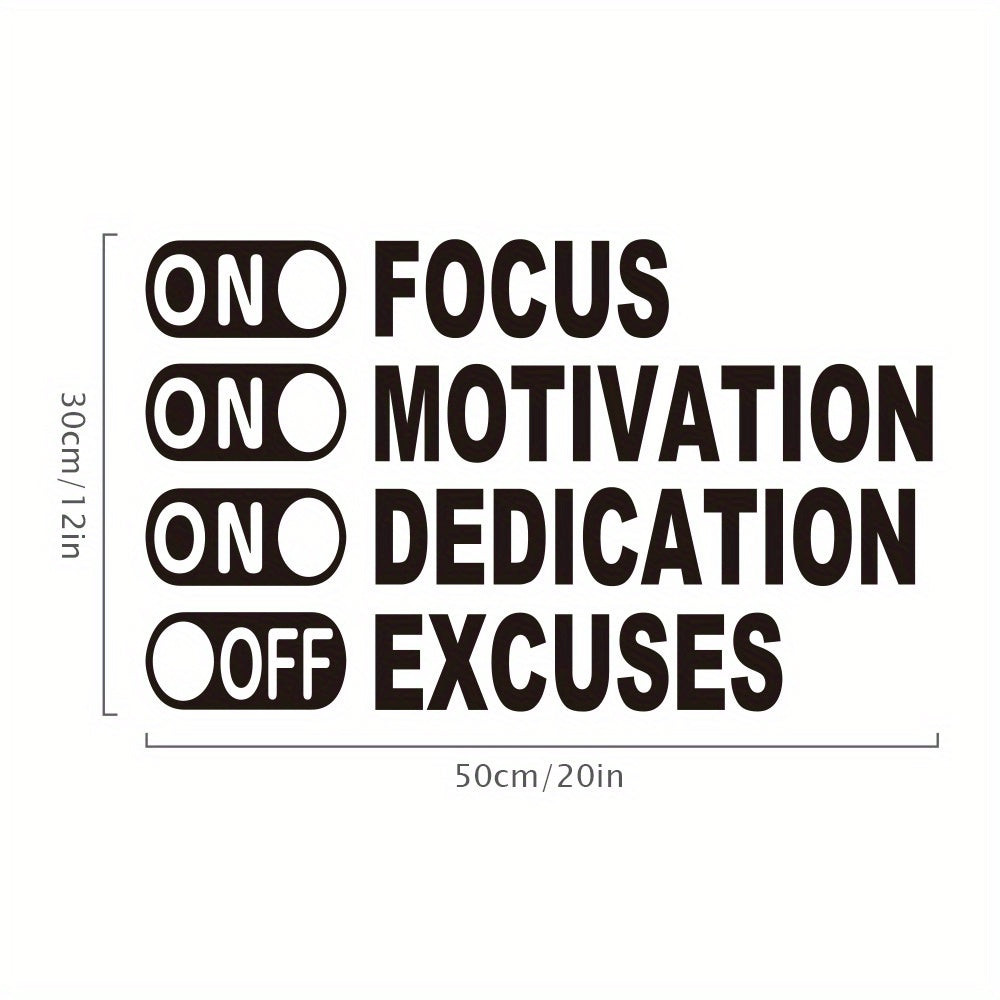 1pc Inspirational Wall Decals, Gym Wall Decor, Office Decals, Vinyl Wall Art Motivational Quotes Sports Positive Stickers 20×12In